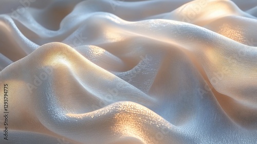 Soft, flowing fabric in warm light, elegant texture background