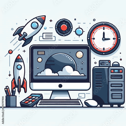 computer, digital, business, technology, communication, laptop, tech, work, office, web, internet, design, employee, vector, information, monitor, pc, modern, device, person, electronic, desktop, scre