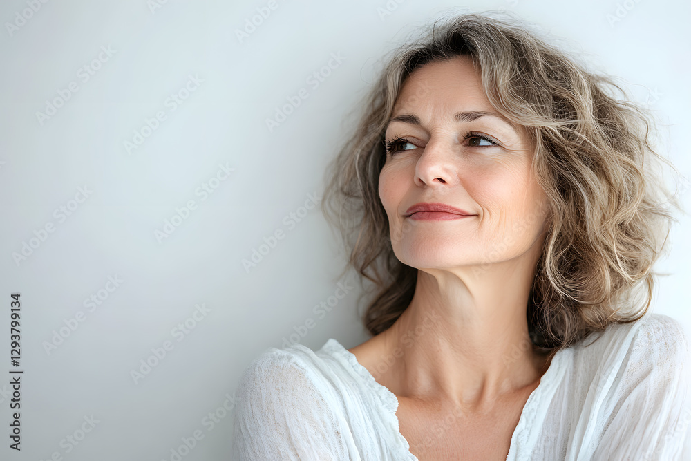 Happy Mature woman portrait isolated on white background Happy Mature woman portrait isolated on white background