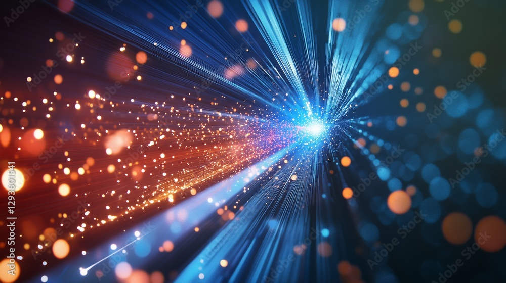 Obraz premium Fiber optic network high-speed interconnection