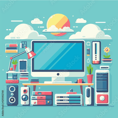 computer, digital, business, technology, communication, laptop, tech, work, office, web, internet, design, employee, vector, information, monitor, pc, modern, device, person, electronic, desktop, scre