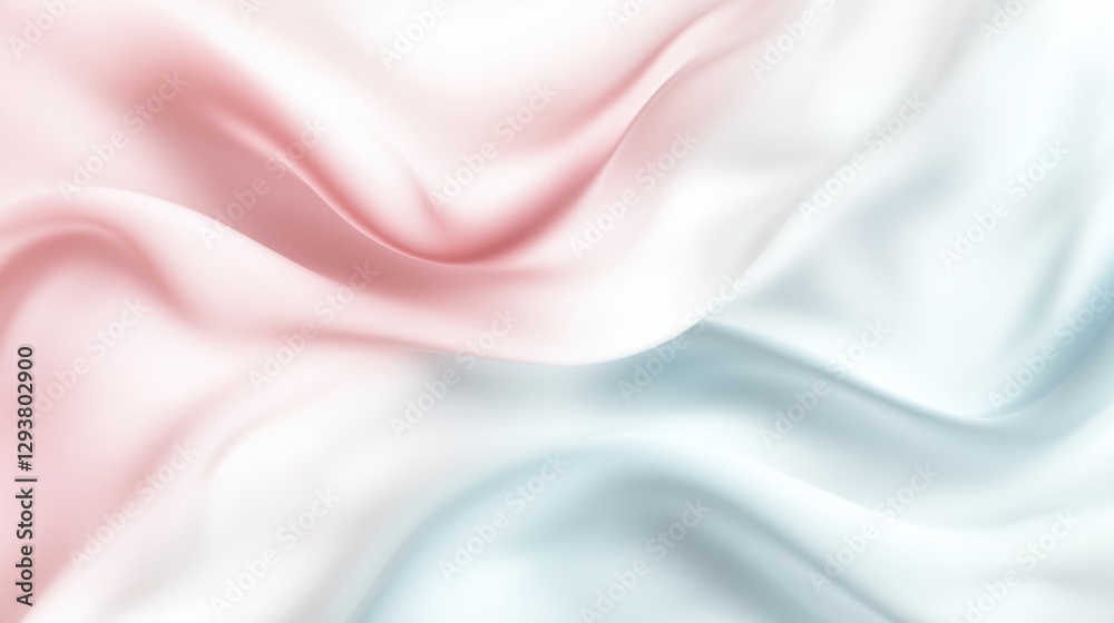 Fototapeta premium 3d, background, abstract, render, illustration, with a soft, elegant composition of flowing pastel liquid textures of pink, pale blue and ivory white
