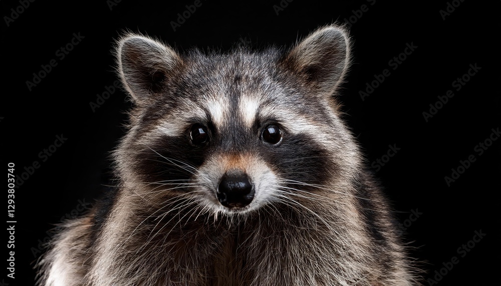 Intense Eyes of a Clever Raccoon Captured in Striking Black and White, Showcasing the Agile Masked Bandits Cunningness in High Contrast Detail. Intense Eyes of a Clever Raccoon Captured in Striking Black and White, Showcasing the Agile Masked Bandits Cunningness in High Contrast Detail.