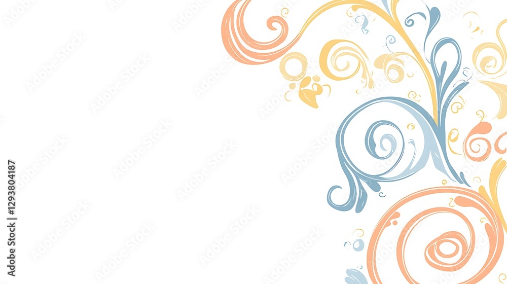 Pastel Swirls Abstract Floral Design Background Pastel Swirls Abstract Floral Design Background