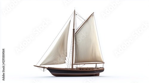A sailboat that sets sail and sets sail
