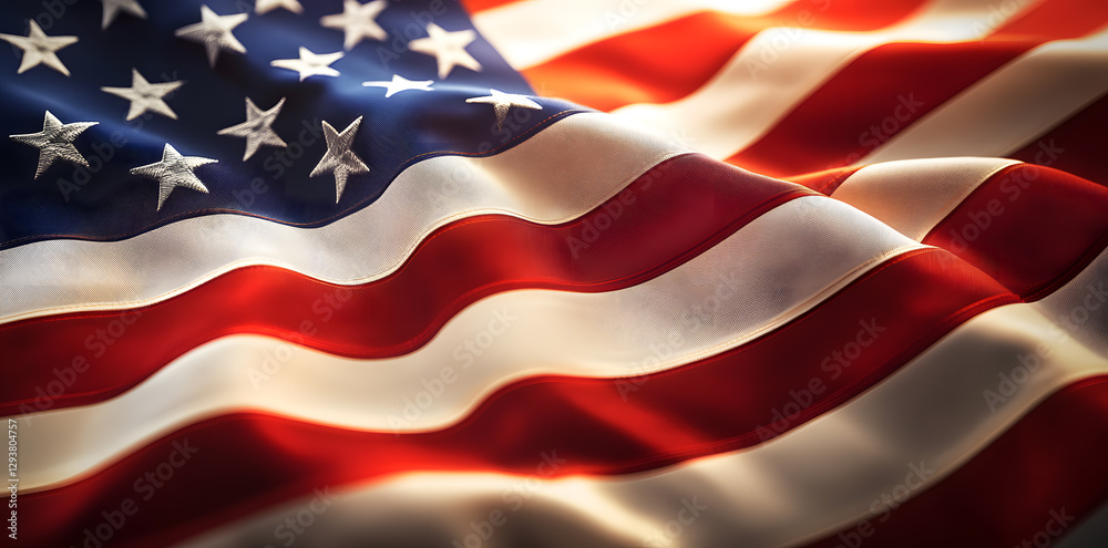 Waving American flag symbolizing freedom and patriotism Waving American flag symbolizing freedom and patriotism