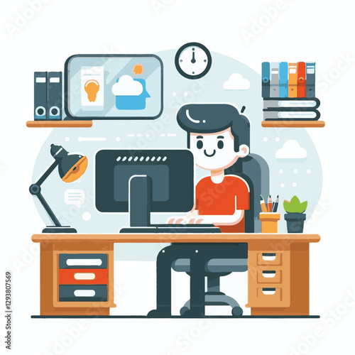 computer, digital, business, technology, communication, laptop, tech, work, office, web, internet, design, employee, vector, information, monitor, pc, modern, device, person, electronic, desktop, scre