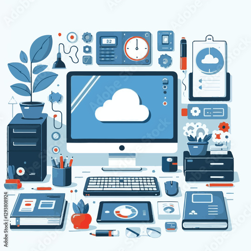 computer, digital, business, technology, communication, laptop, tech, work, office, web, internet, design, employee, vector, information, monitor, pc, modern, device, person, electronic, desktop, scre