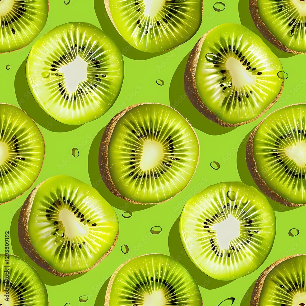 Fototapeta premium Seamless image of sliced kiwi fruit.