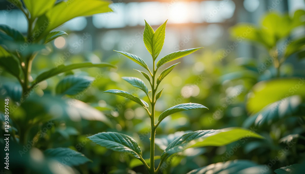 Show a close-up of a plant being genetically modified in a lab, showcasing the intersection between nature and technology Highlight the Show a close-up of a plant being genetically modified in a lab, showcasing the intersection between nature and technology Highlight the