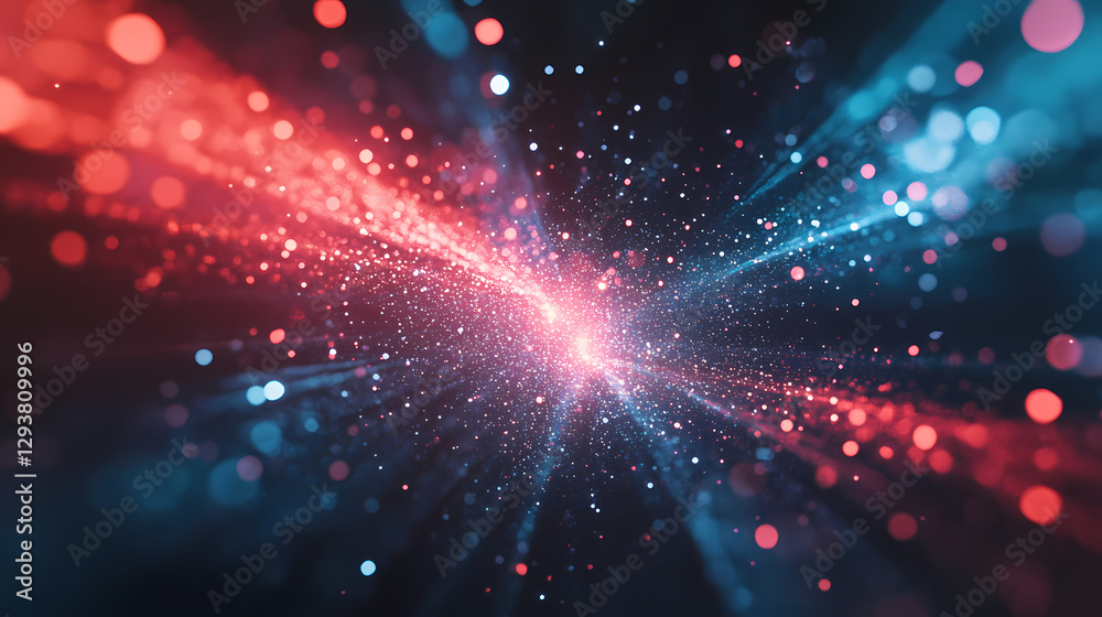 Obraz premium Red and blue swirling light forming a galaxy effect