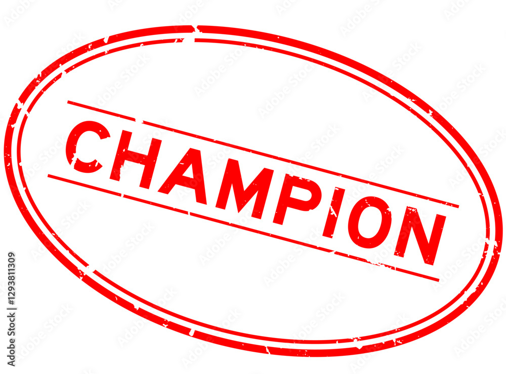 Grunge red champion word oval rubber seal stamp on white background Grunge red champion word oval rubber seal stamp on white background