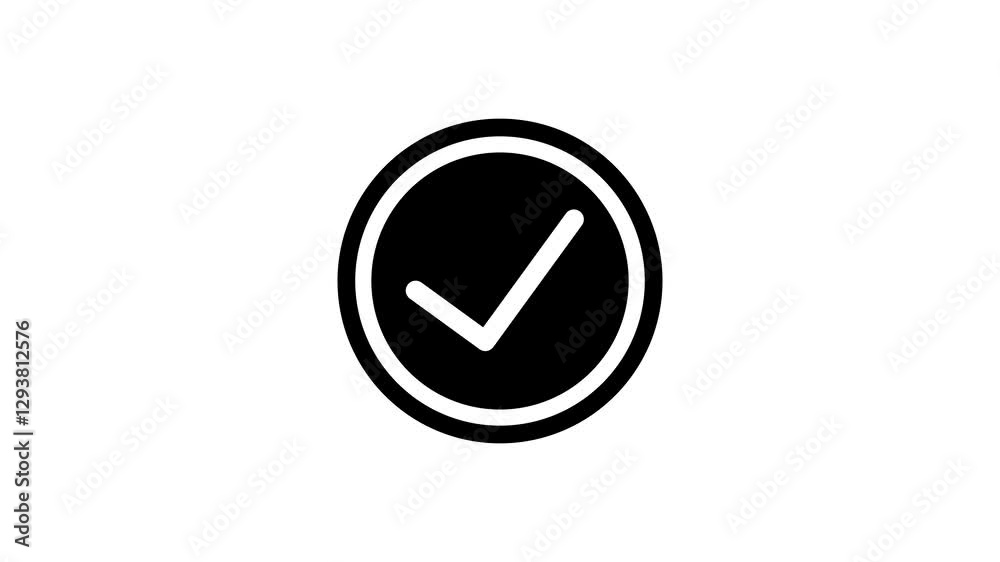 simple tick mark icon withe background animation simple tick mark icon withe background animation