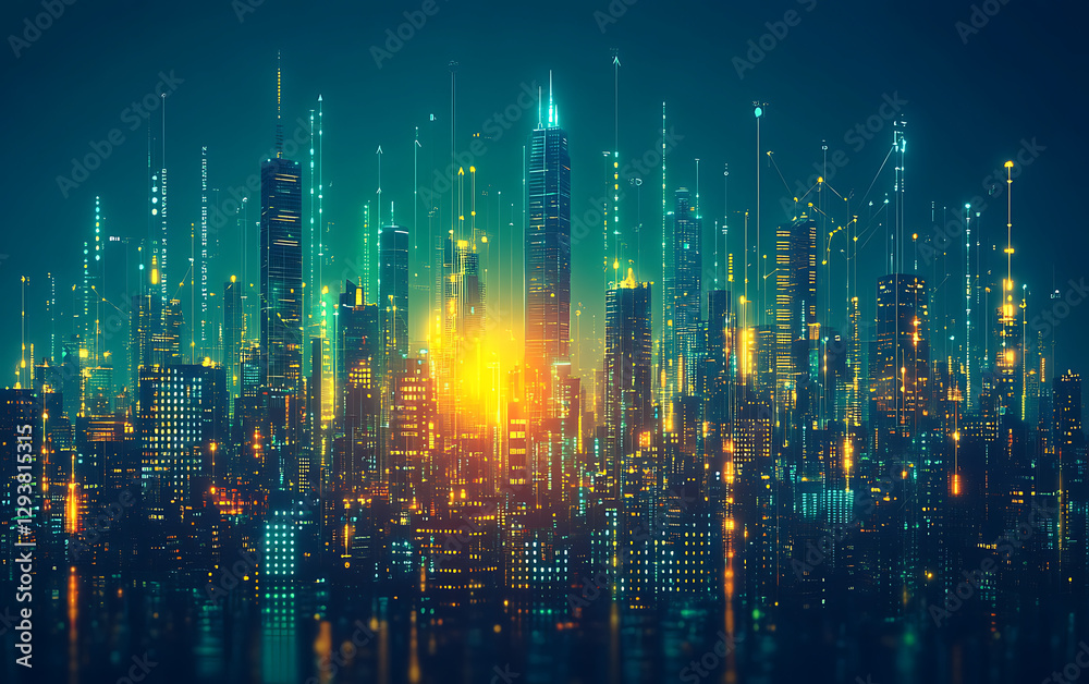 Obraz premium Modern Financial Growth Chart for Real Estate Investments 