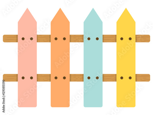 Colorful Wooden Fence - Cute Pastel Picket Fence 