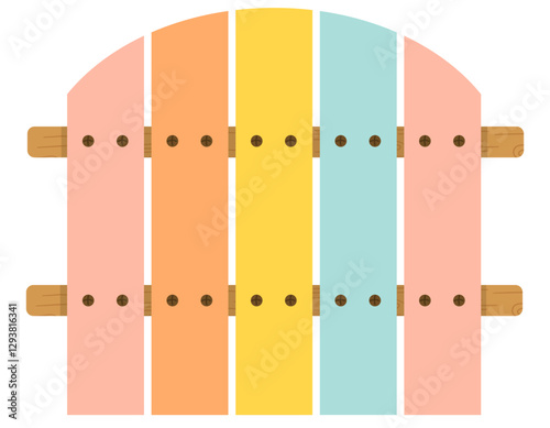 Colorful Wooden Fence - Cute Pastel Picket Fence 