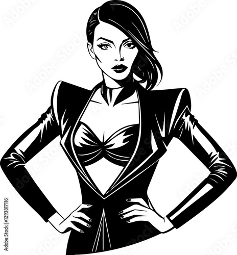 beautiful fashion girl silhouette vector illustration