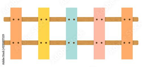 Colorful Wooden Fence - Cute Pastel Picket Fence 