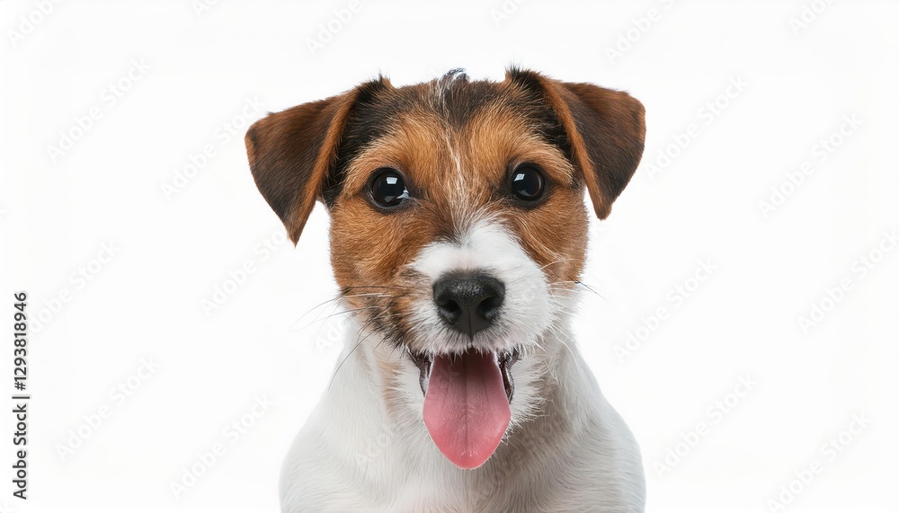 Charming Jack Russell Terrier Puppy with Tongue Out Against Transparent Backdrop Cute Canvas Capturing Joyful Energy and Playfulness Charming Jack Russell Terrier Puppy with Tongue Out Against Transparent Backdrop Cute Canvas Capturing Joyful Energy and Playfulness
