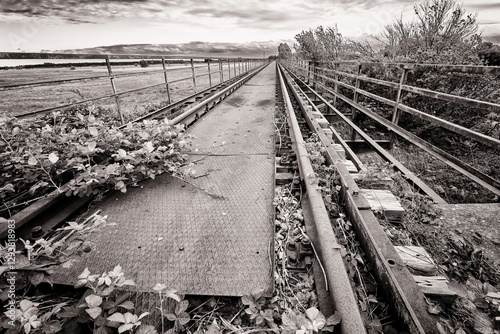 Obraz na płótnie stillgelegte Eisenbahnstrecke der Darßbahn, Bresewitz w salonie