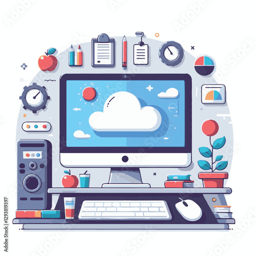 computer, digital, business, technology, communication, laptop, tech, work, office, web, internet, design, employee, vector, information, monitor, pc, modern, device, person, electronic, desktop, scre