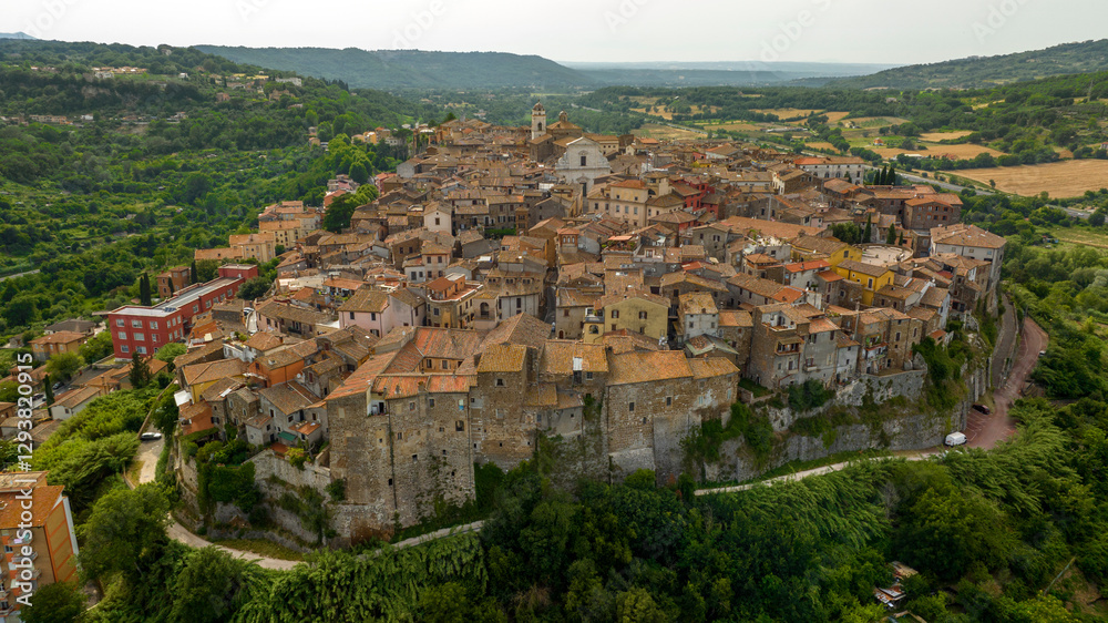 Aerial view of the historic center of Orte, in the province of Viterbo, Italy. Aerial view of the historic center of Orte, in the province of Viterbo, Italy.