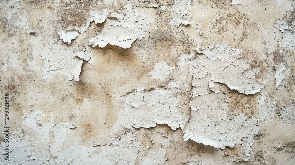 Obraz premium Peeling White Paint on Textured Wall in Need of Repair and Restoration