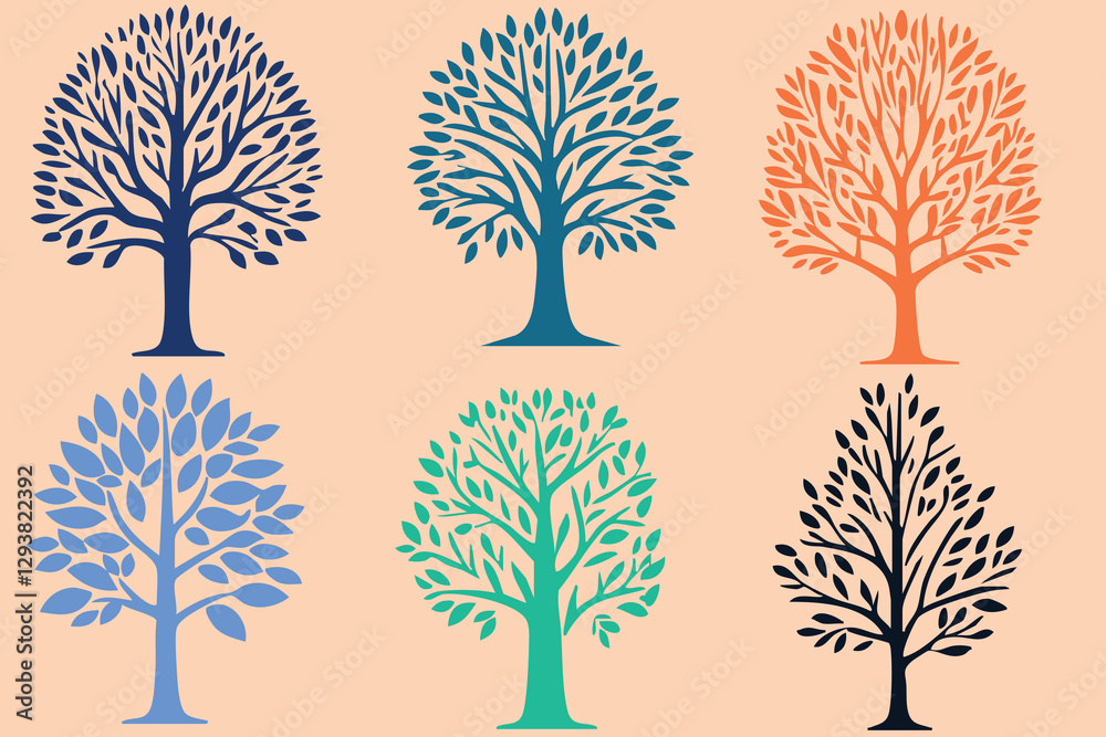 Fototapeta premium set of trees