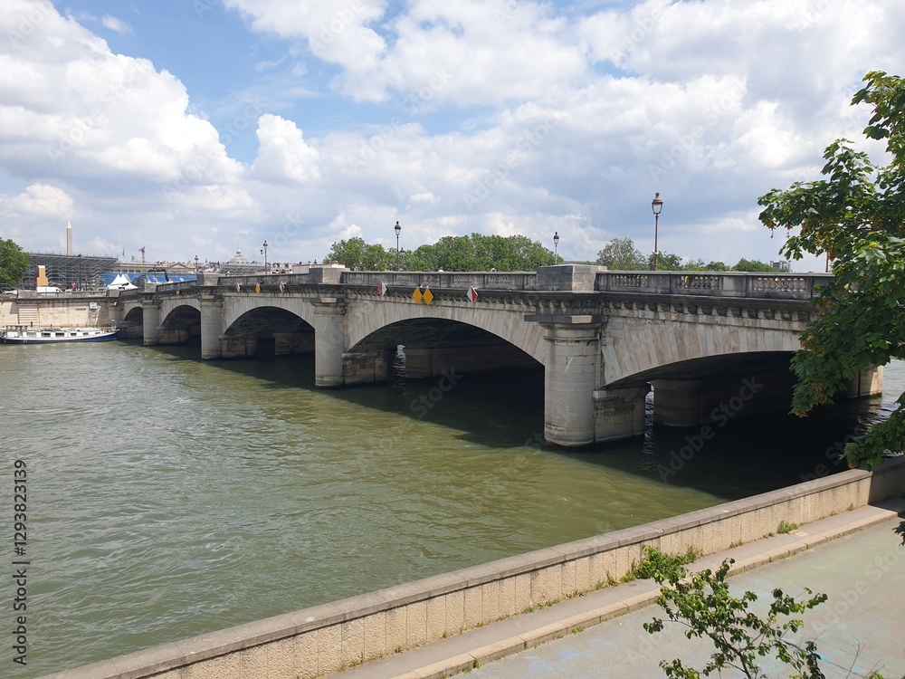 Fototapeta premium bridge over the river seine