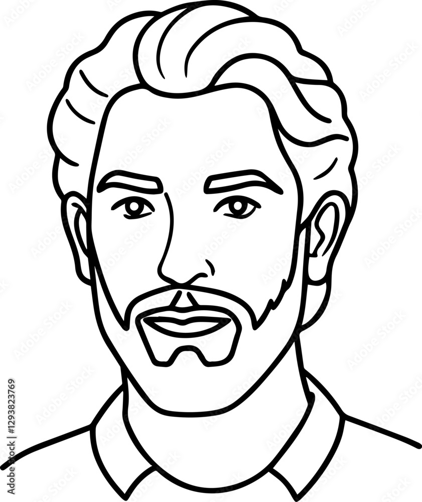 portrait of a bearded man outline vector illustration portrait of a bearded man outline vector illustration