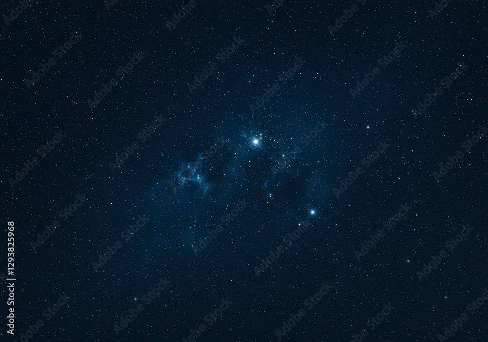 Fototapeta premium Mystical night sky with sparkling stars illuminating the vast blue darkness.