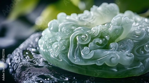 Warm jade carved auspicious dragon