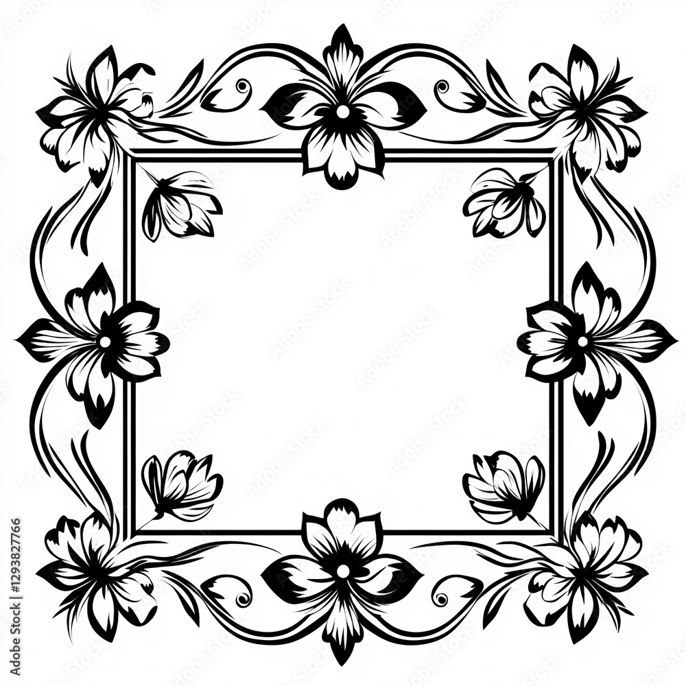 One-line drawing of a decorative border,