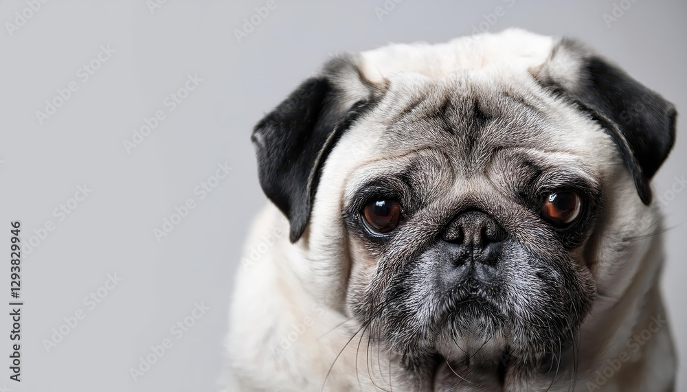 GrayFurred Pug Dog HalfExposed Head, Cute and Whimsical Portrait Showcasing Playful Energy and Expressive Eyes Amidst a Cozy Home Environment. GrayFurred Pug Dog HalfExposed Head, Cute and Whimsical Portrait Showcasing Playful Energy and Expressive Eyes Amidst a Cozy Home Environment.