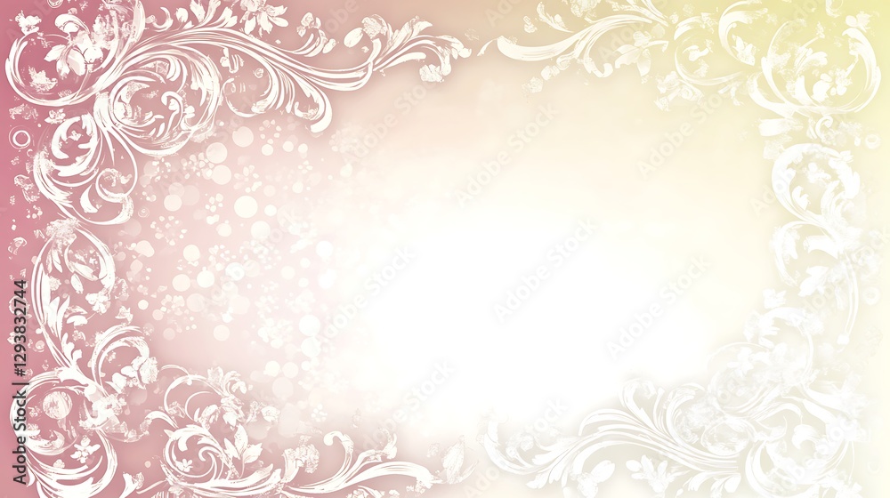 Elegant Floral Frame Design Soft Pastel Background Elegant Floral Frame Design Soft Pastel Background