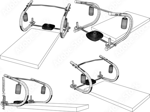 vector illustration design of static running equipment for exercising fitness at home 
