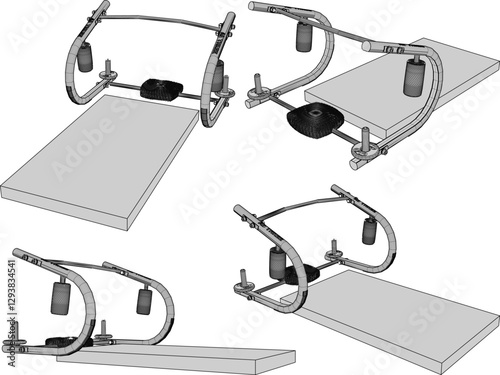 vector illustration design of static running equipment for exercising fitness at home