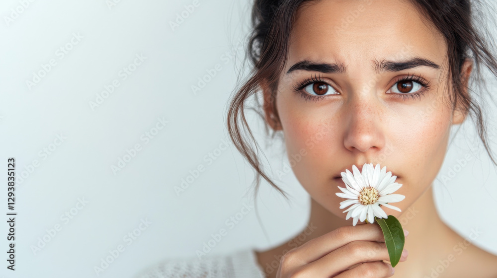 A woman with a disappointed look A woman with a disappointed look