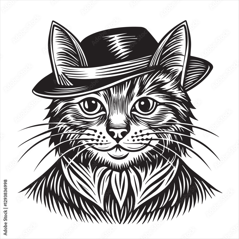 Fototapeta premium cat silhouette vector style