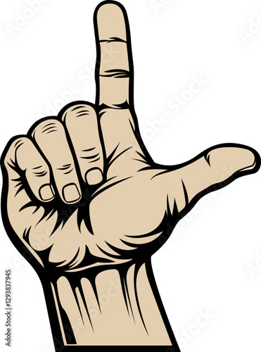 hand signs with fingers hand drawn vector image with transparent background