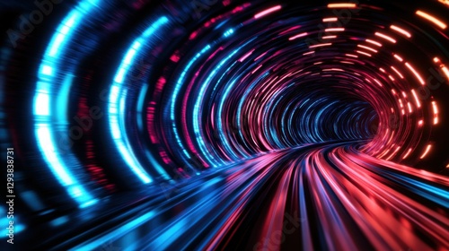 Neon light streaks effect, dynamic motion blur, sci-fi inspired glow, intense futuristic visual energy