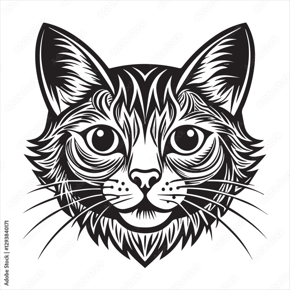 cat silhouette vector style