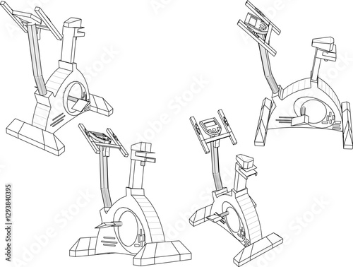 vector illustration of a static bicycle design for exercising at home 