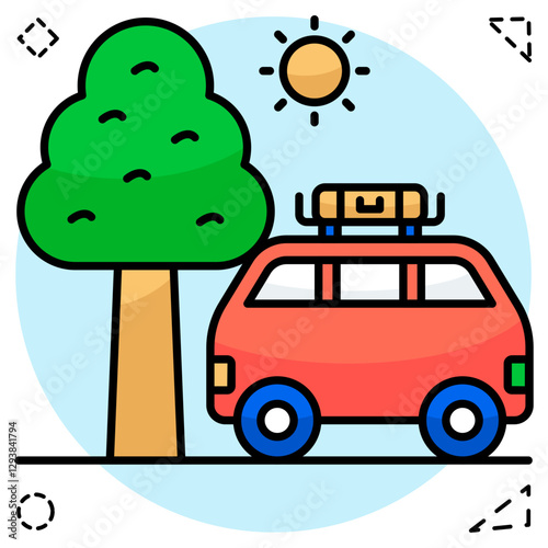 Modern design icon of road trip