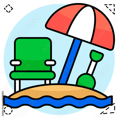 Modern design icon of deck chair