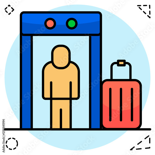 Editable design icon of security checking door
