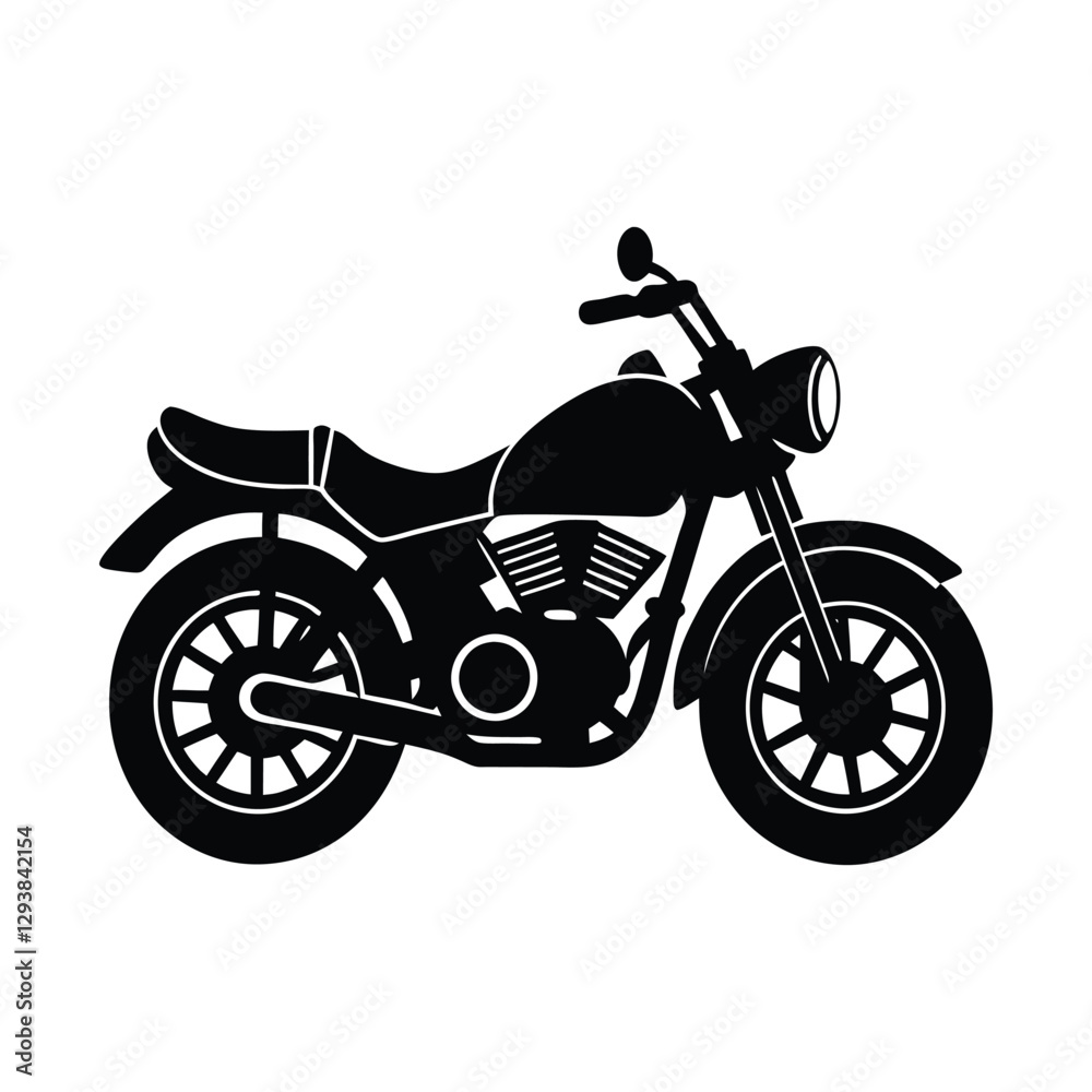 Obraz premium motorcycle isolated silhouette vector on white background