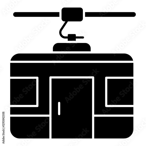 Creative design icon of cable car