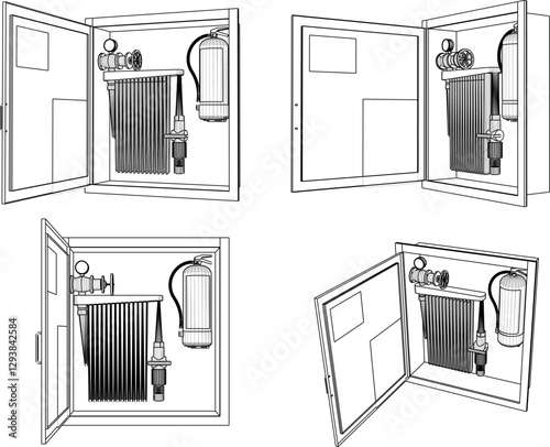 vector illustration of design for firefighter safety equipment 