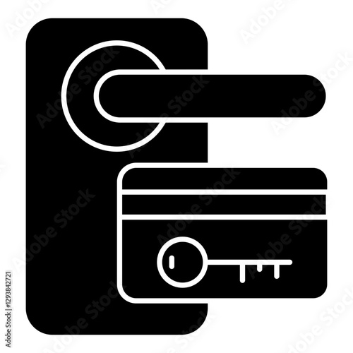 Unique design icon of card door lock